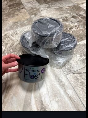 Tupperware Gray and Black Preferred Host Storage Bowls (Set)